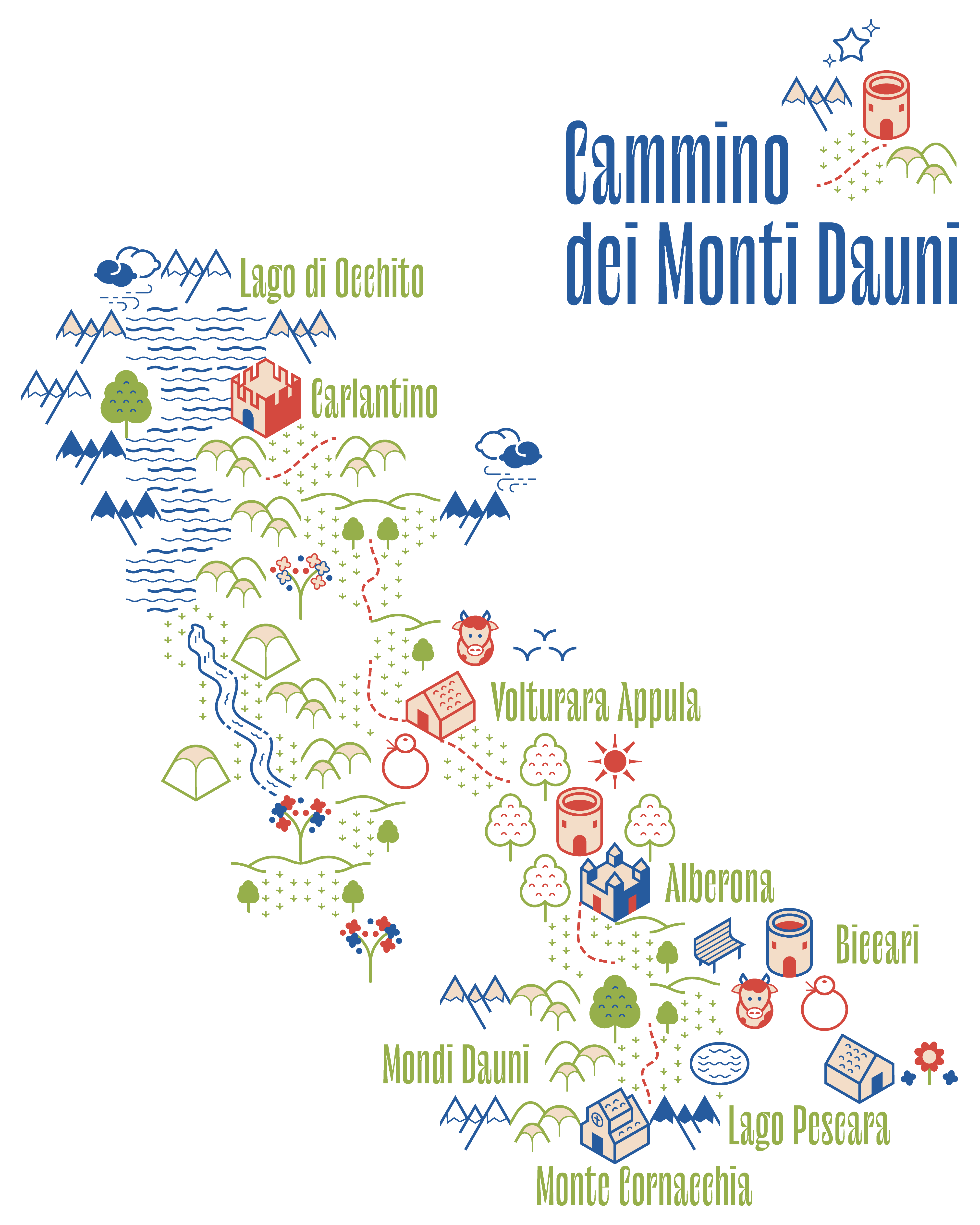 erramondi cammino monti dauni mappa